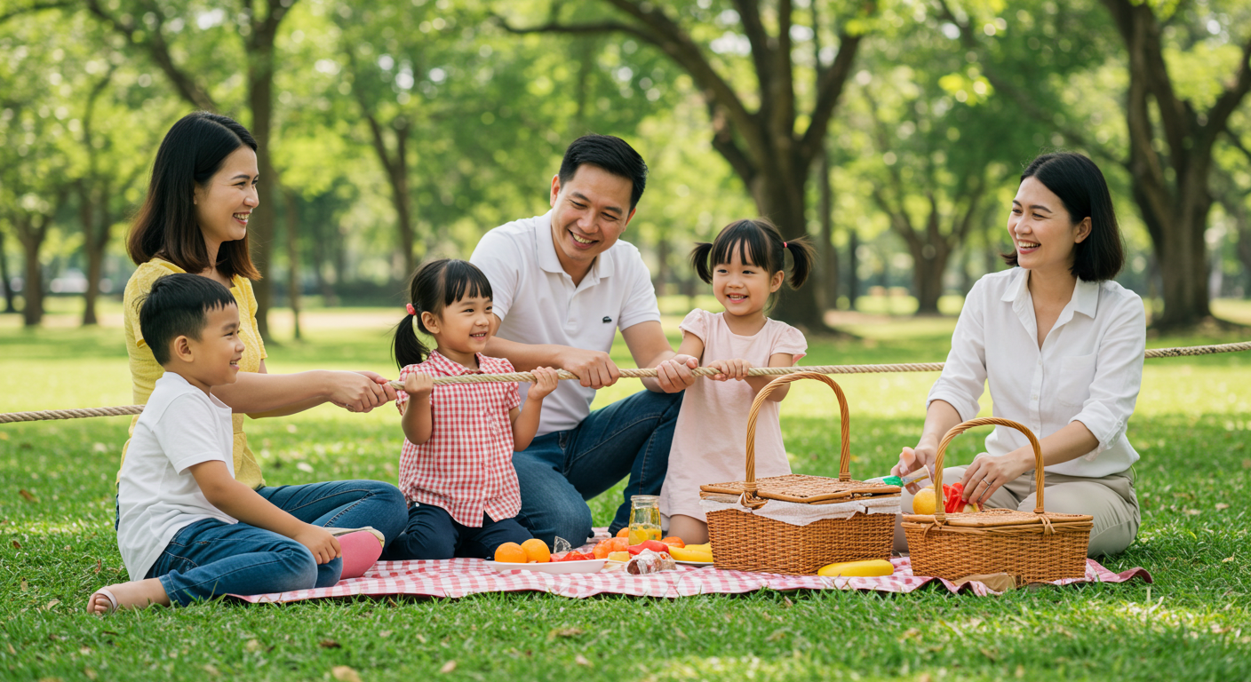 Tổ chức các sự kiện gia đình giúp gắn kết và phát triển kỹ năng xã hội cho con