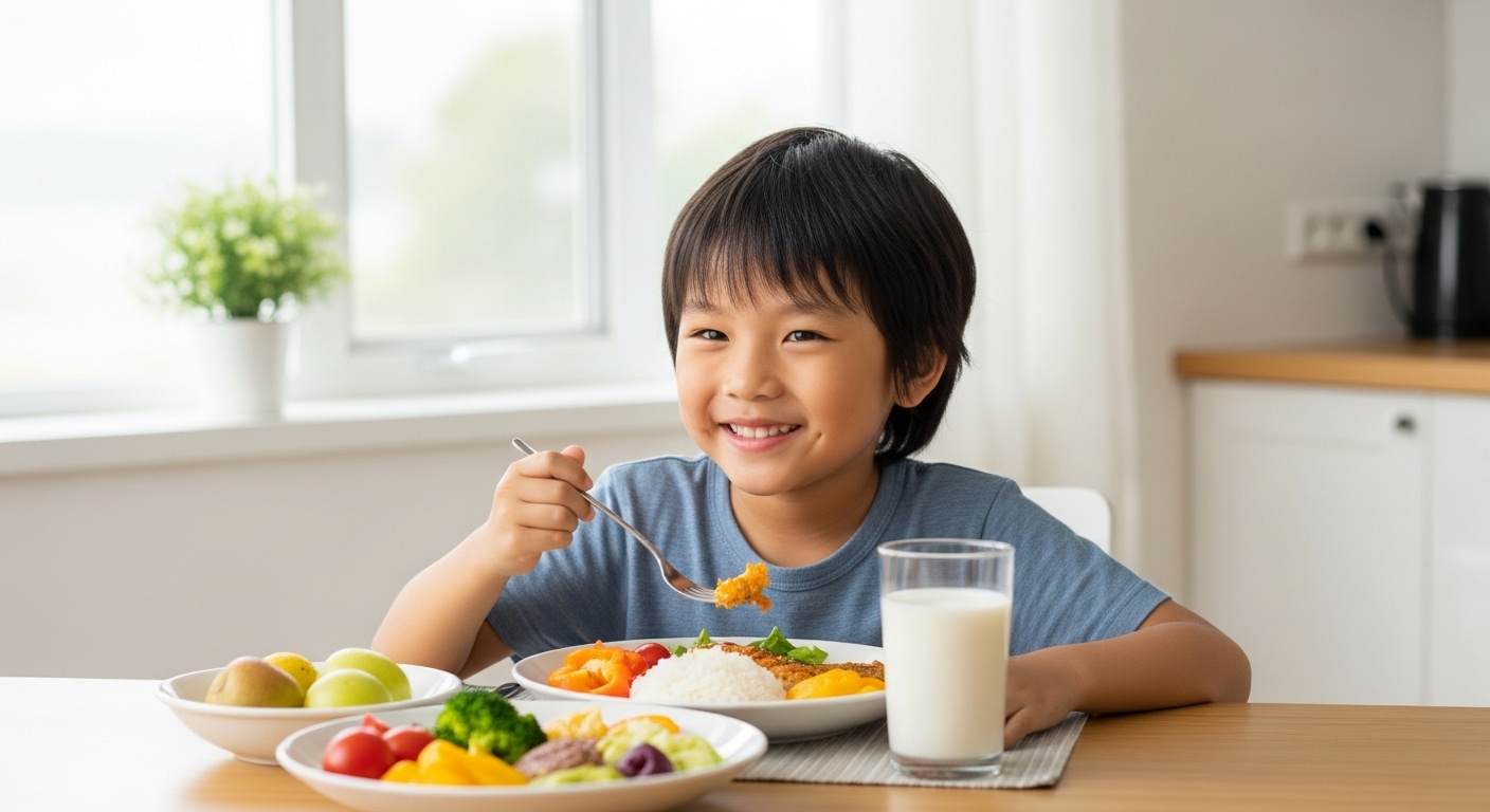 Chế độ dinh dưỡng giúp trẻ phát triển toàn diện