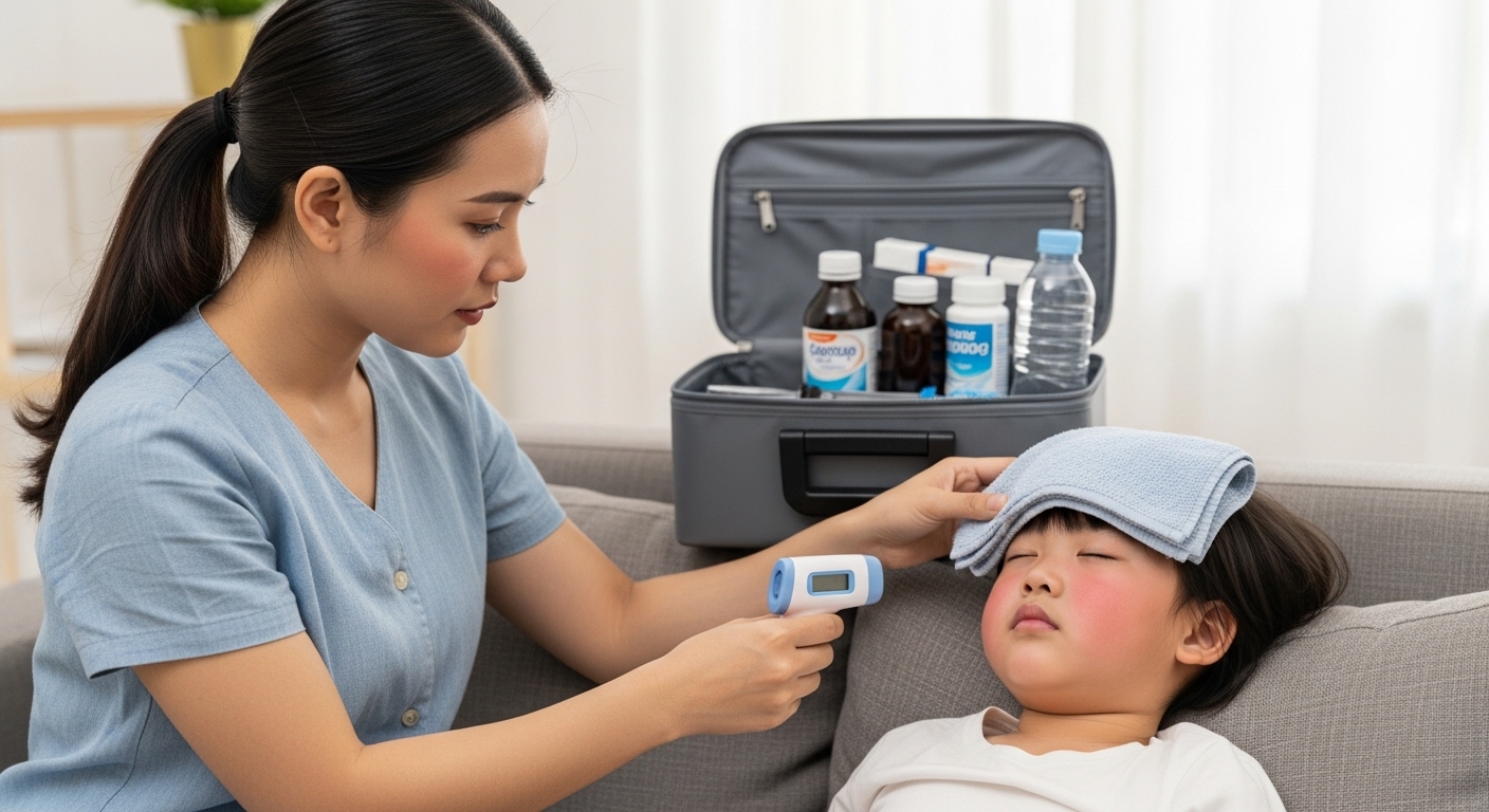 Hướng dẫn sơ cứu ban đầu khi trẻ bị sốt cao hoặc dị ứng cấp