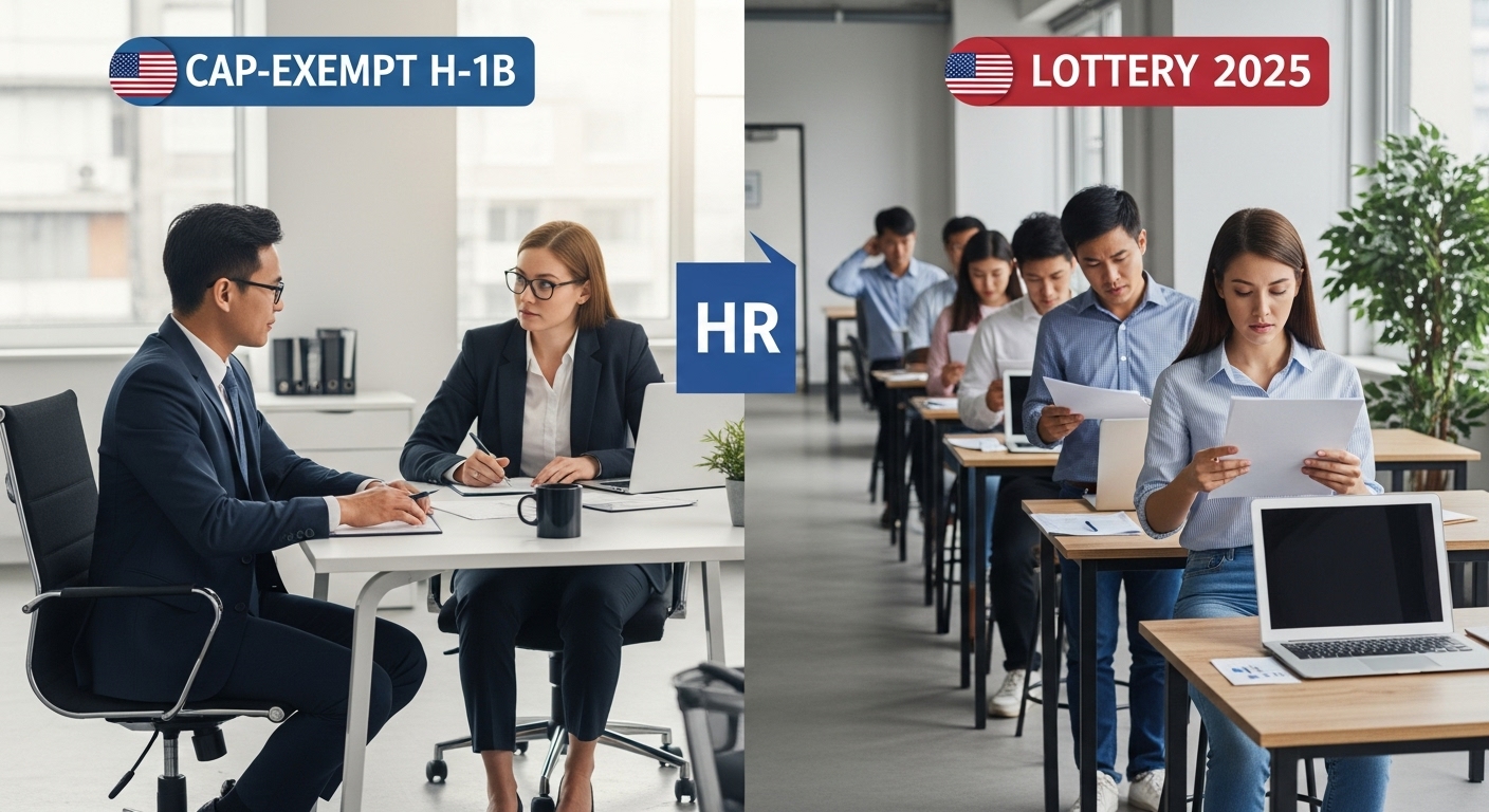 5 điểm khác biệt quan trọng: So sánh Cap-Exempt và Lottery H-1B 2025